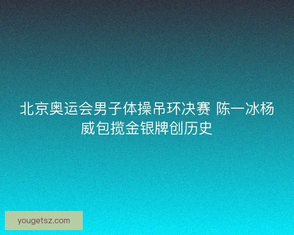 北京奥运会男子体操吊环决赛 陈一冰杨威包揽金银牌创历史